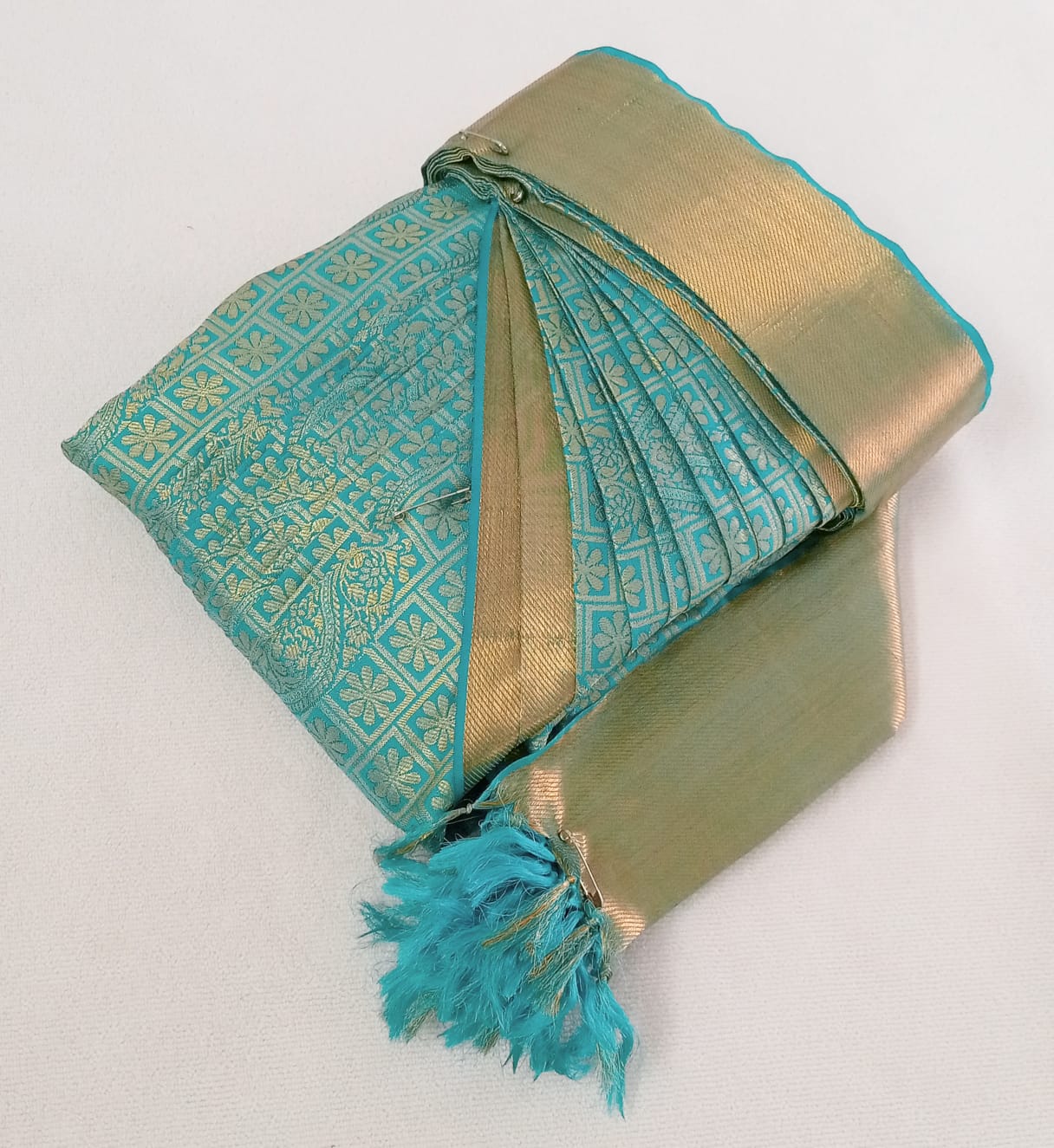 Gallery 8: Bride showcasing the finished, perfect saree look.